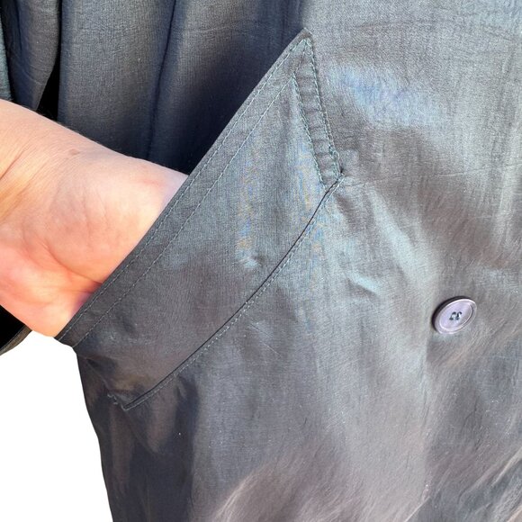 Forecaster Vintage 70s 80s Blue Trench Coat Oversized Long Insulated Belted Rain - Picture 7 of 12